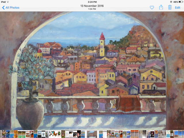 Painting of old Corfu town