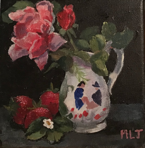 15. Strawberries and Roses in a Staffordshire Jug